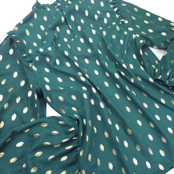 Green Gold Metallic Top Sz XL - Picture 6 of 13